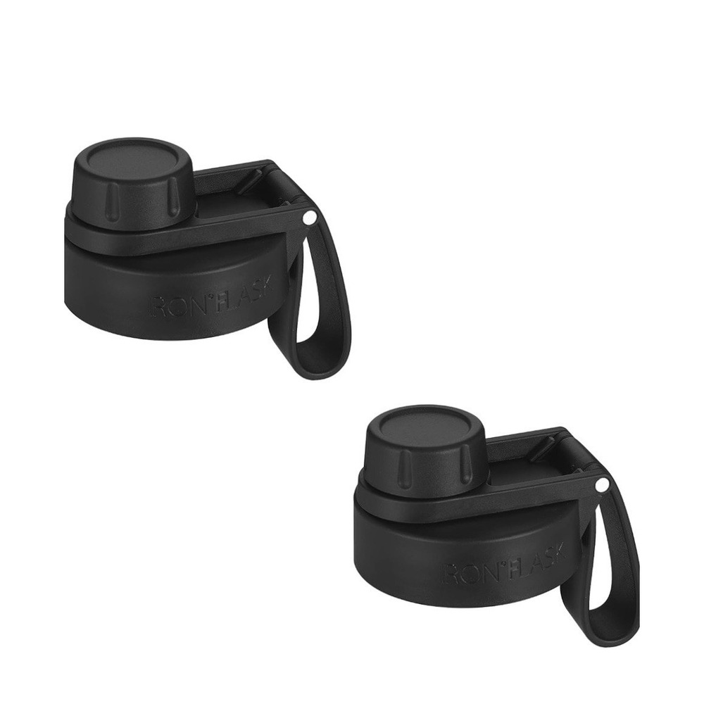 Iron Flask Spout Lid Set New Design For Wide Mouth, Midnight Black